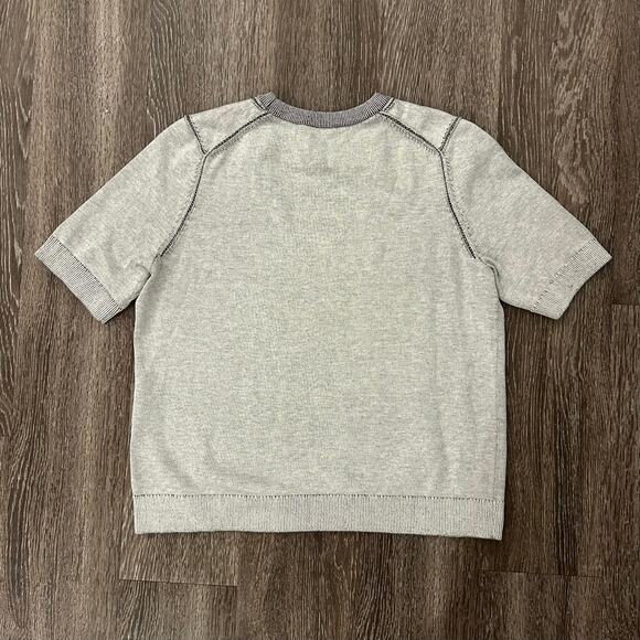 EUC MM LaFleur Becca Pointelle Cotton Silk Knit Tee Gray Medium Short Sleeve Top - Picture 9 of 16